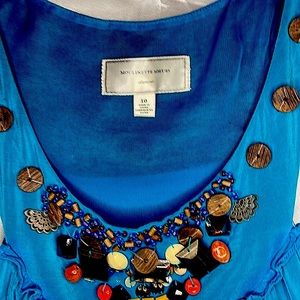 🎉HP!🎉Anthropologie Moulinette Souers silk dress w embellishments